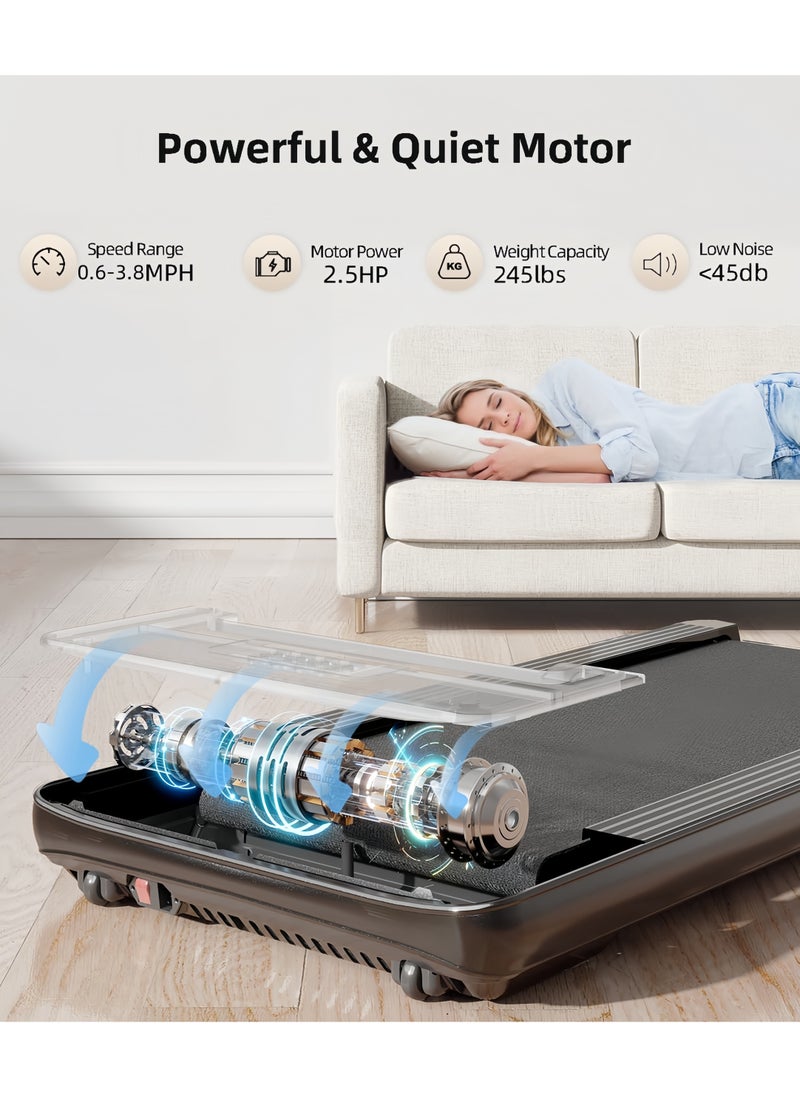 OHAHO - Walking Pad Under Desk Treadmills for Home 245 Lbs Capacity 3 in 1 Portable Treadmill with Remote Control LED Display - Image 1