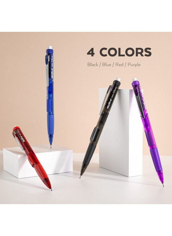 Nicpro - 25Pcs 0.5 Mm Art Mechanical Pencil Bulk Set 10Pcs Rotateerase & Fast Click Lead Mechanical Pencils 0.5Mm With 5 Tubes Hb Lead Refills 10 Eraser Refills For Student Writing Drafting Sketching - Image 1