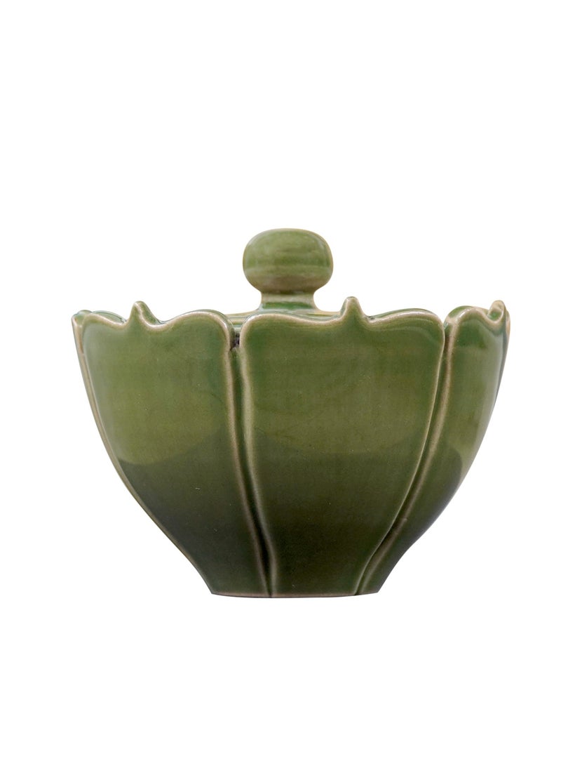 Handmade celadon lotus shape incense burner - Image 1