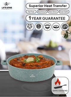 Life Smile LIFE SMILE Cookware Set - Pots and Pans set Granite Non Stick Coating 100% PFOA FREE, Induction Base Cooking Set with Removable Silicone Handles - Oven Safe (Green, 47 Pieces)  - Image 3