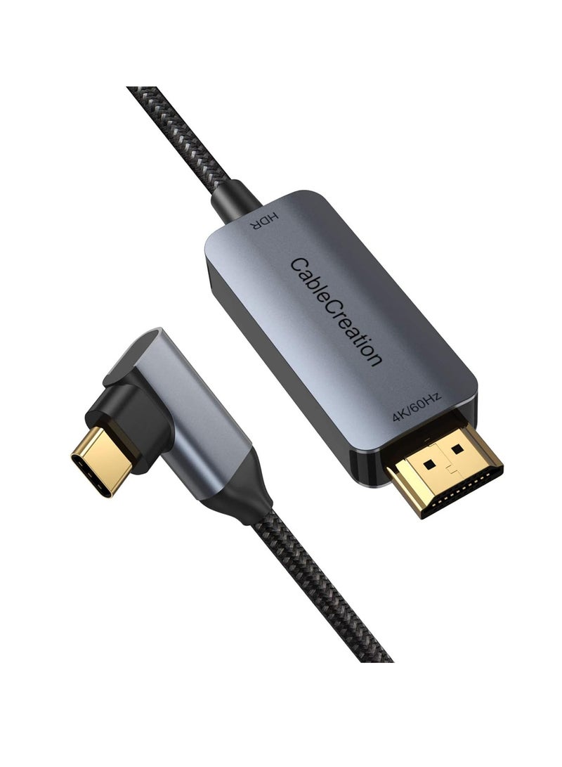 CableCreation Angle Usb C To Hdmi Cable 4K 60Hz 6Ft Right Angle Type C To Hdmi Adapter Support Hdr 18Gbps Compatible For Macbook Pro Air 2020 2018 Ipad Air 2020 Ipad Pro G7 G8 Galaxy S22 S20 - Image 1