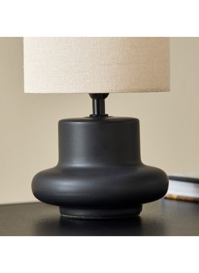 Home Box Emzie Ceramic Table Lamp with Linen Shade - 28 cm  - Image 3