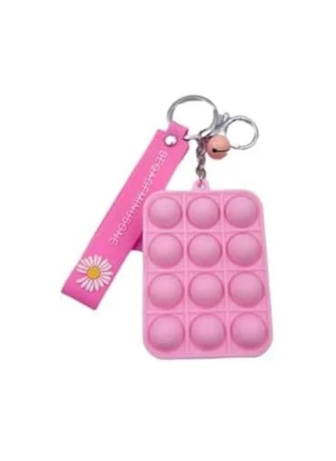 Creative Silicone Fidget Toy Keychain for Pop It Bubble Fidget (Pink)