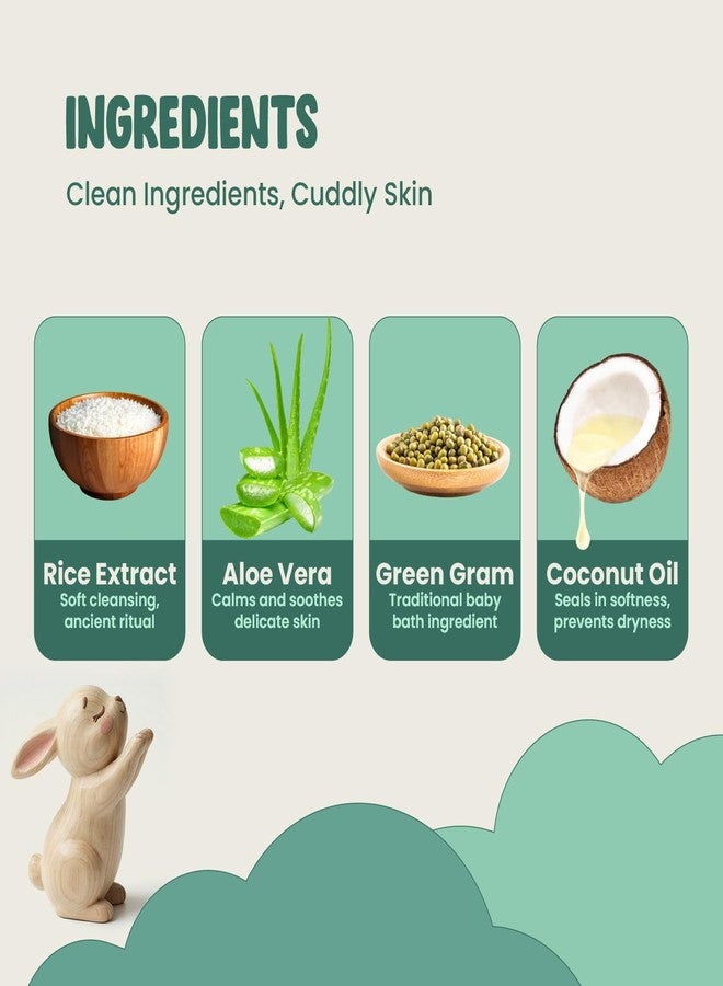 Green Milk Green Cuddle Gentle Baby Wash | Soap-Free Baby Cleanser with Rice, Green Gram, Aloe Vera & Coconut Oil | Tear-Free | For Sensitive Baby Skin | No Parabens or Sulfates | Dermatologist & Pediatrician Tested | 200 ml - Image 4