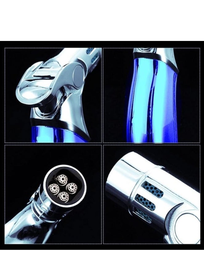 JOBON Windproof 4-Jet Flame Torch Lighter Butane Refillable Gas Lighter | High Power Lighter (Butane Gas Not Included) for Bakhoor Charcoal, Candle, Cooking, Camping, Baking, BBQ and Professional Use  - Image 3