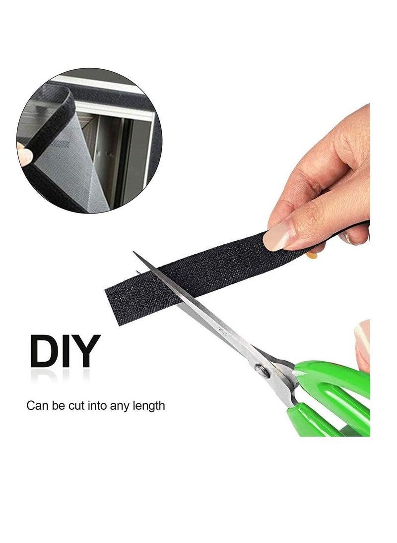 Y&D Hook and Loop Tape Self Adhesive Sticky Heavy Duty Reusable Double Sided Roll Strength Velcro Heavy-Duty Stick On Tape-Black 8M  - Image 5