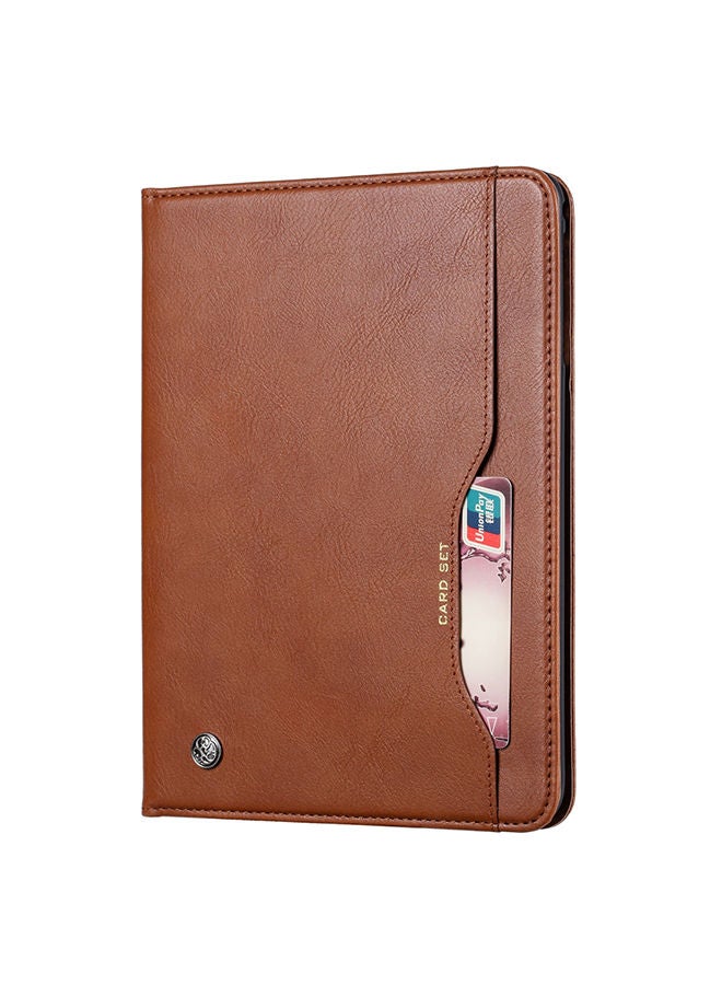 NIBEMINENT Protective Flip Case Cover With Wallet Card Slot For Apple iPad 9.7-Inch 2018 / 2017 Air 2/Pro Brown  - Image 1
