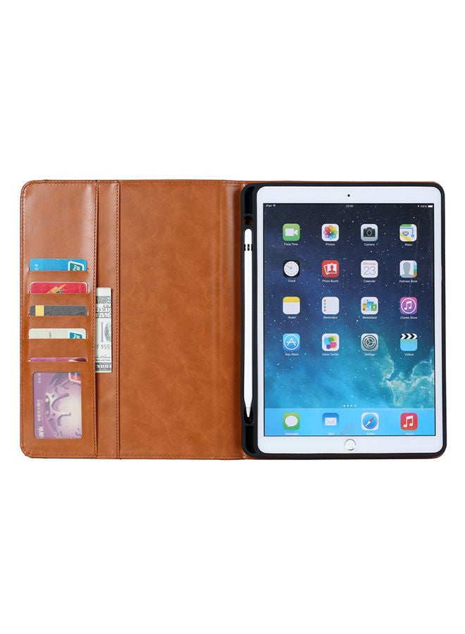 NIBEMINENT Protective Flip Case Cover With Wallet Card Slot For Apple iPad 9.7-Inch 2018 / 2017 Air 2/Pro Brown  - Image 3
