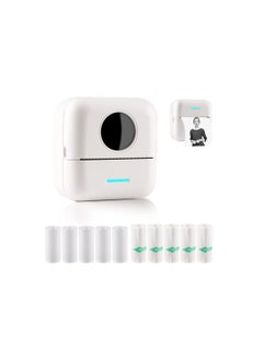 Y&D Mini Sticker Printer, Portable Printer with Sticker, Bluetooth Smart Pocket Inkless Wireless 10 Rolls Thermal Paper and Receipt for Photo Journal Notes Memo  - Image 1