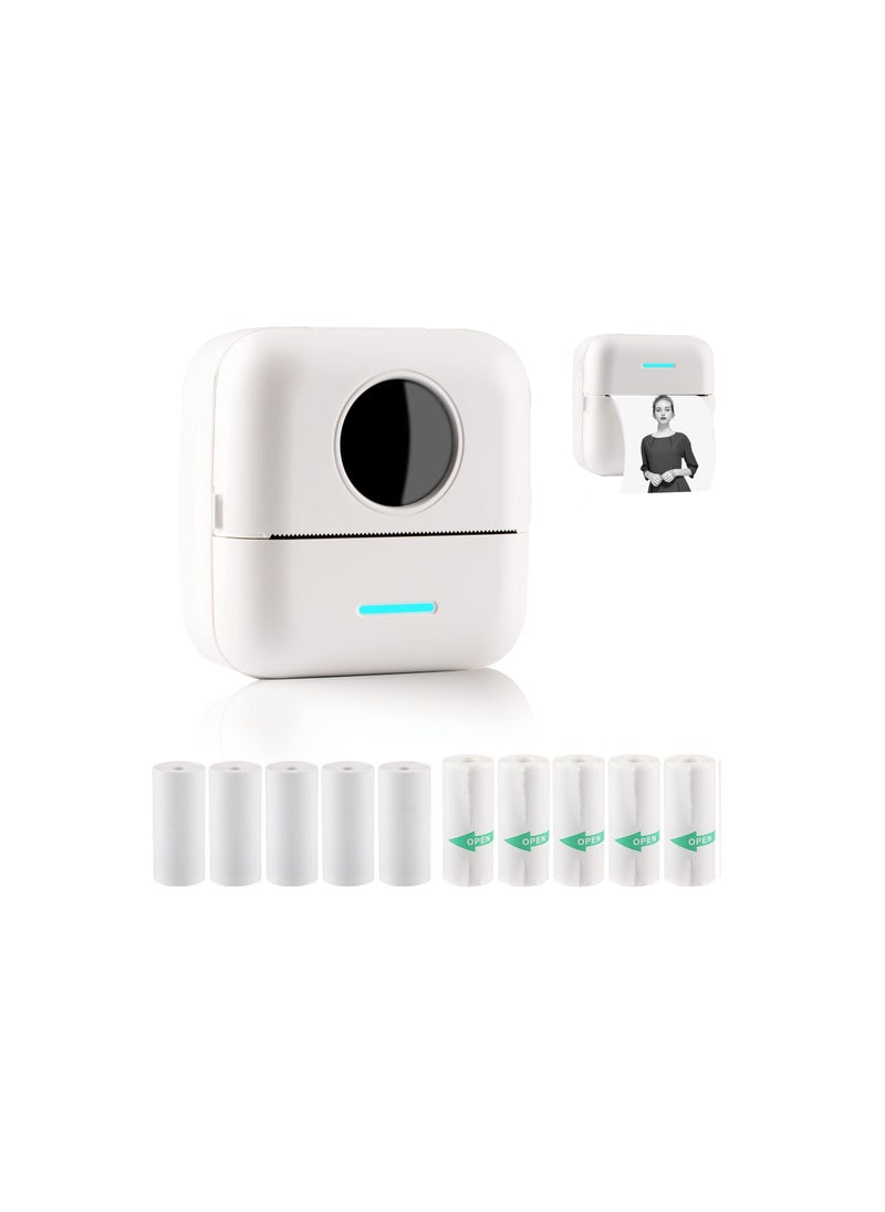 Y&D - Mini Sticker Printer, Portable Printer with Sticker, Bluetooth Smart Pocket Inkless Wireless 10 Rolls Thermal Paper and Receipt for Photo Journal Notes Memo - Image 1