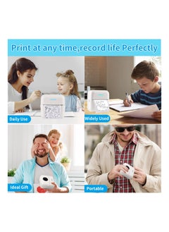 Y&D Mini Sticker Printer, Portable Printer with Sticker, Bluetooth Smart Pocket Inkless Wireless 10 Rolls Thermal Paper and Receipt for Photo Journal Notes Memo  - Image 5