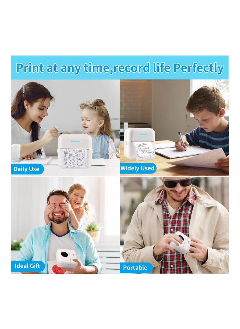 Y&D - Mini Sticker Printer, Portable Printer with Sticker, Bluetooth Smart Pocket Inkless Wireless 10 Rolls Thermal Paper and Receipt for Photo Journal Notes Memo - Image 1