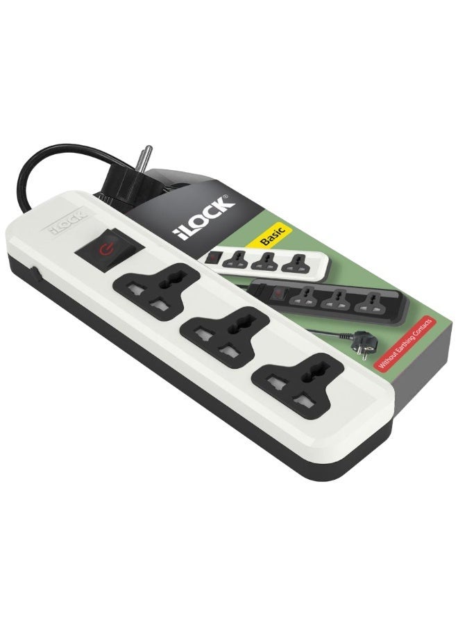 آي لوك مشترك iLOCK Basic  أصلي 100% (بدون أرضي): 3 مآخذ طاقة، كابل نحاس 2 متر، ضمان 10 سنوات - Image 2