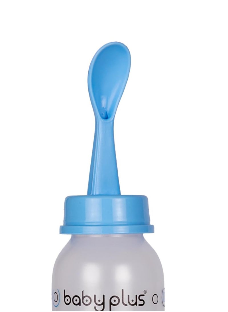 Cereal Feeder Bottle With Nipple 8 Oz Capacity Blue