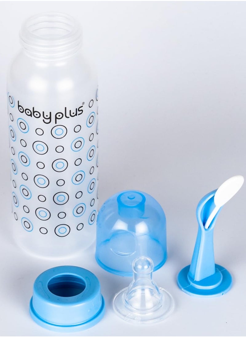 Cereal Feeder Bottle With Nipple 8 Oz Capacity Blue
