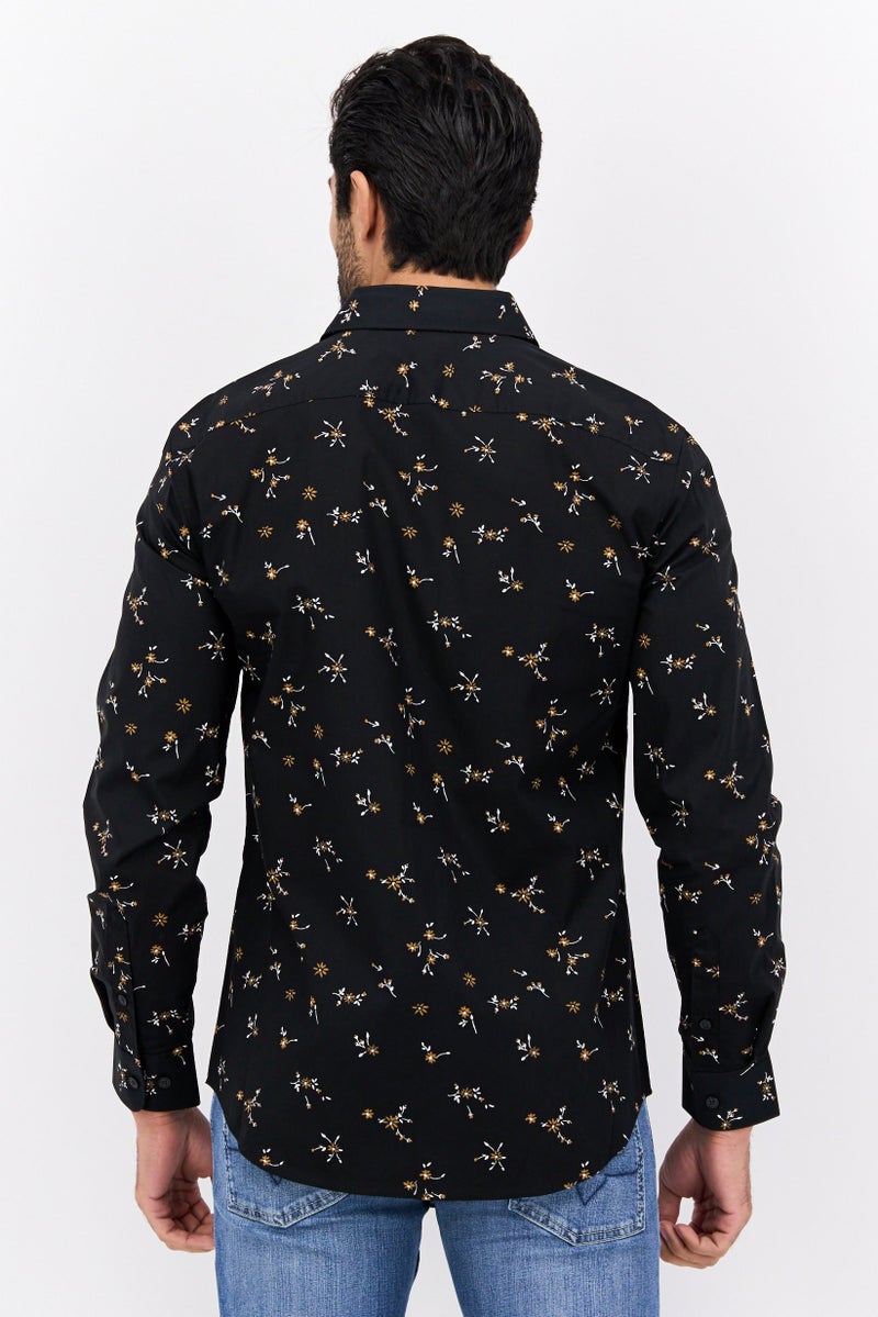 PERRY ELLIS قميص رجالي بأكمام طويلة مزخرف بنقشة زهور، متعدد الألوان - Image 3