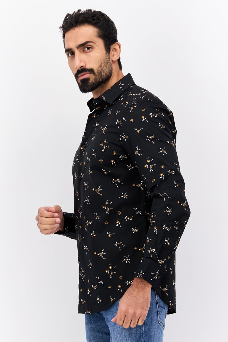 PERRY ELLIS قميص رجالي بأكمام طويلة مزخرف بنقشة زهور، متعدد الألوان - Image 2