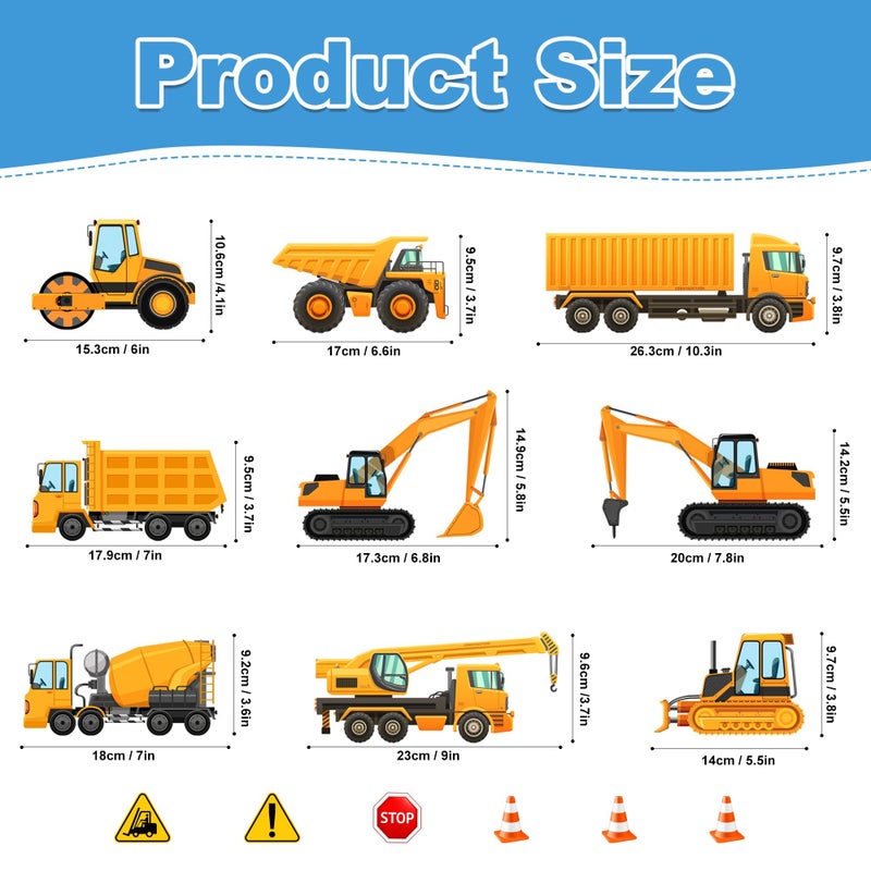 Sinekong Construction Wall Decals Glow in The Dark Wall Stickers City Vehicles Car Wall Decal Luminous Truck Excavator Tractor Decals Transportation Sticker Boys Kids Bedroom Playroom Nursery Ceiling Decor - Image 3