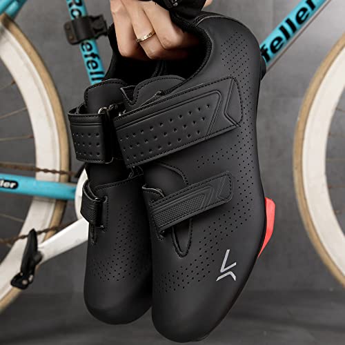 ULTIANT Mens Womens Cycling Shoes Compatible with Peloton Road Bike Riding Bicycle Pre-Installed Delta Cleats(1_Black,40) - Image 5