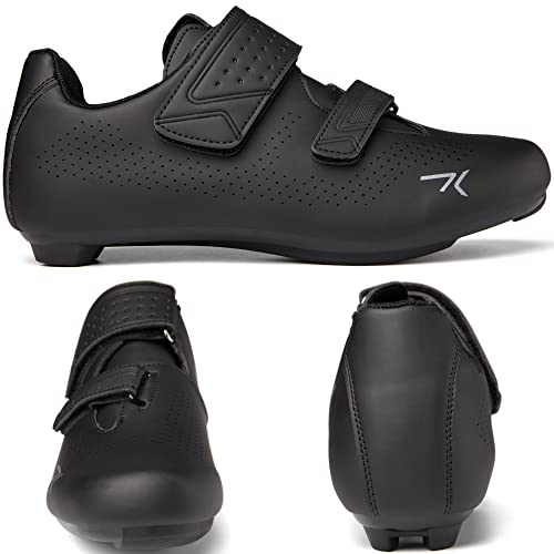 ULTIANT Mens Womens Cycling Shoes Compatible with Peloton Road Bike Riding Bicycle Pre-Installed Delta Cleats(1_Black,40) - Image 3