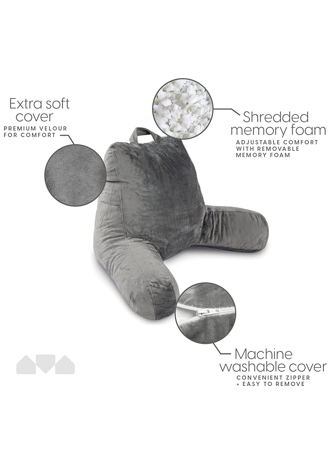 erorex Standard 46Cm Reading Pillow With Shredded Memory Foam Great As Backrest For Books Or Gaming 46Cm X 38Cm Sit Up Pillow - Image 3