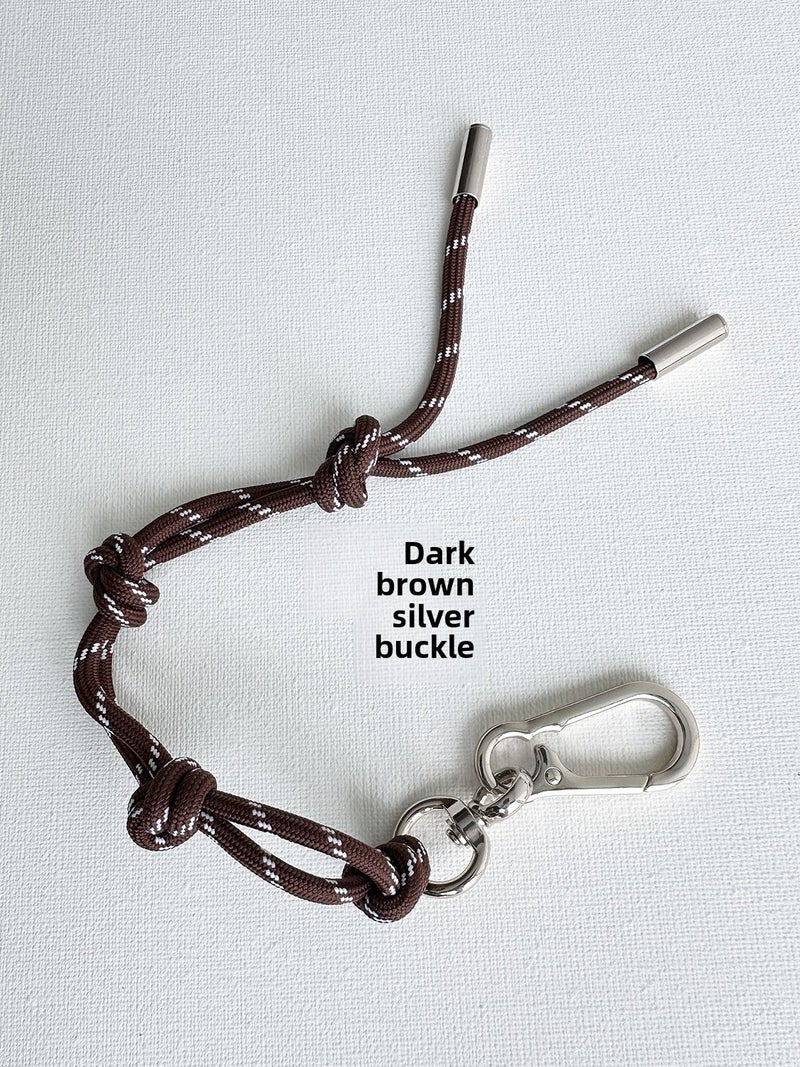 Fashion Miu-Inspired Colorful Rope Bracelet Bag Charm Coffee silver buckle 