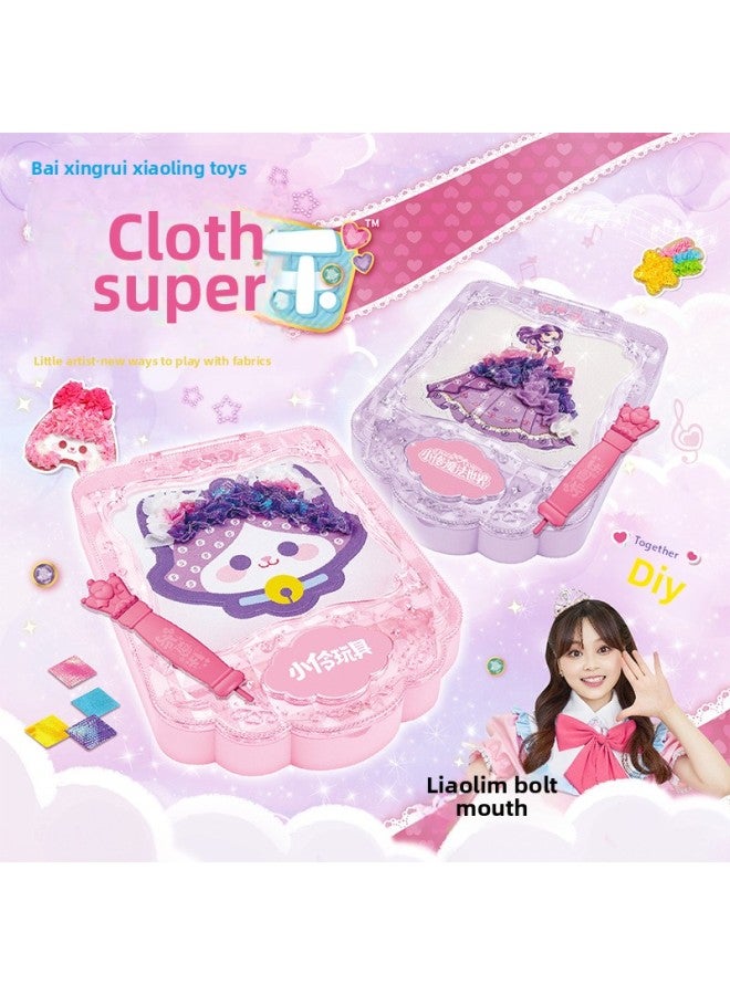 Spot Small Toy Creative DIY Cloth Fun Magic Fairy Skirt Children's Handmade Refrigerator Sticker Hanging Toy-Color:The Trumpet Spirit Holiday (8 Colors And 3 Patterns)  - Image 2