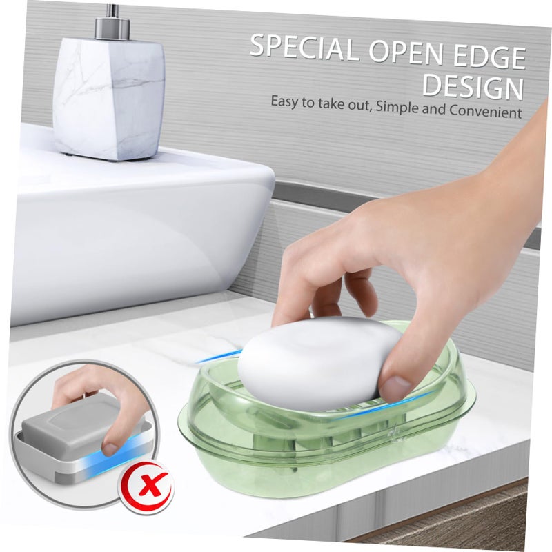 Transparent Double Layer Soap Dish Self Draining Holder for Bathroom Kitchen - Image 5