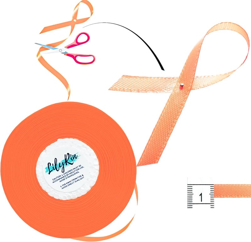 LilyRin Peach Ribbon 1/4 Inches 36 Yards Satin Roll Perfect for Art, Wedding, Wreath, Baby Shower, Packing Birthday, DIY Hair Accessories Scrapbooking, Wrapping Christmas Other Projects Color - Image 4
