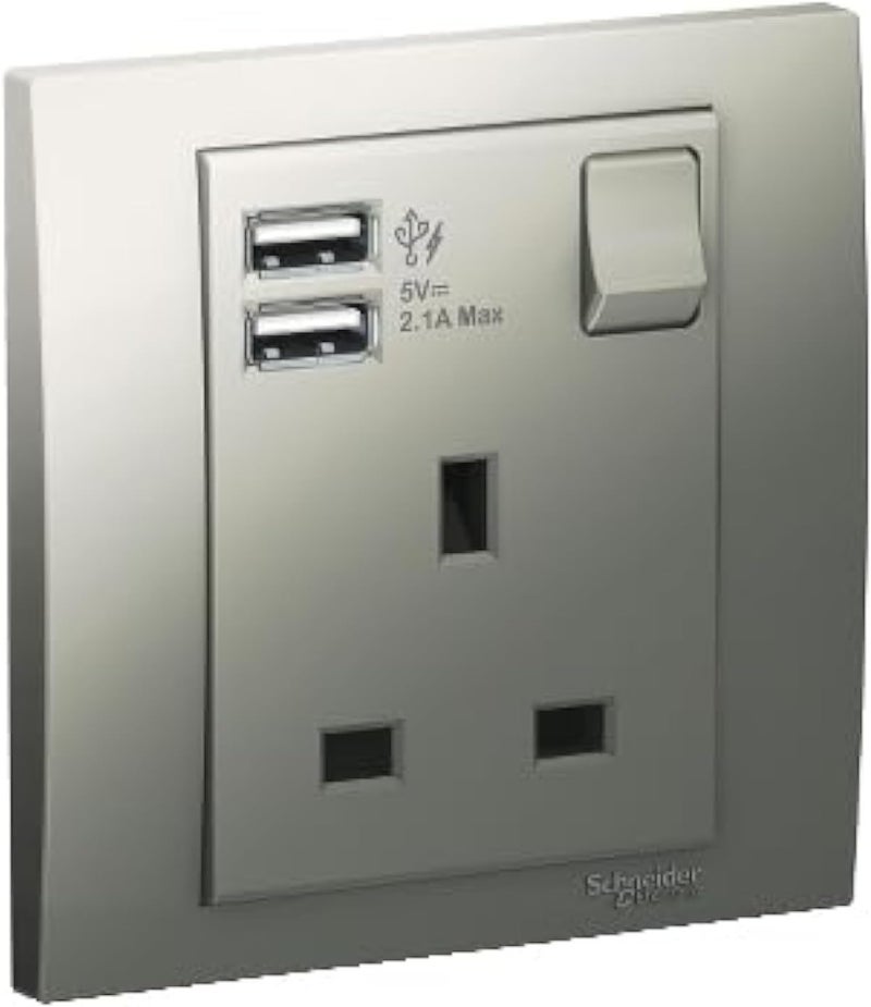 Schneider Electric Vivace Power Socket with USB Charger - Image 2