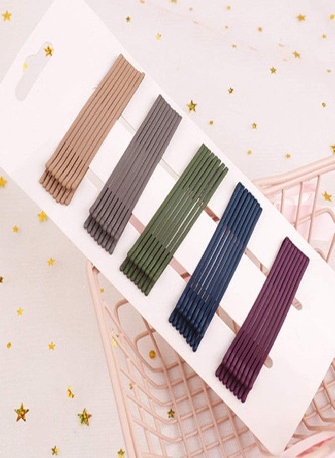 GODFLY Brown Bobby Pins 6 Cm For Girls Women, Mini Wavy Hair Clips For Updos, Non Slip Hairpins For Daily Use, Durable Metal Hair Accessories For Bridal, Office, Travel, 40 PCS-MULTI COLOR - Image 1