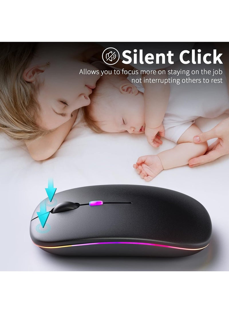 XTRIKE ME - GW113 Wireless Bluetooth Mouse, Rechargeable LED Dual Mode Mouse (Bluetooth 5.2 and USB Receiver) Portable Silent Mouse,for Laptop/Desktop/Tablet - Image 1