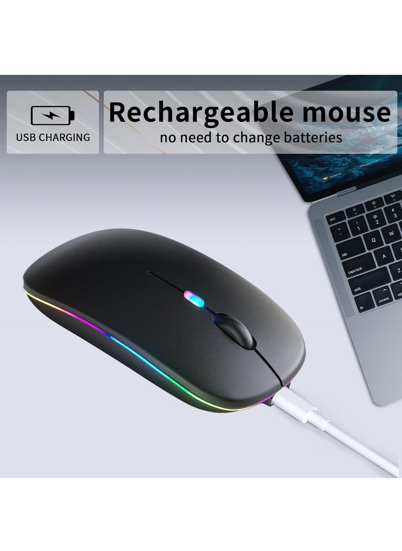 XTRIKE ME - GW113 Wireless Bluetooth Mouse, Rechargeable LED Dual Mode Mouse (Bluetooth 5.2 and USB Receiver) Portable Silent Mouse,for Laptop/Desktop/Tablet - Image 1