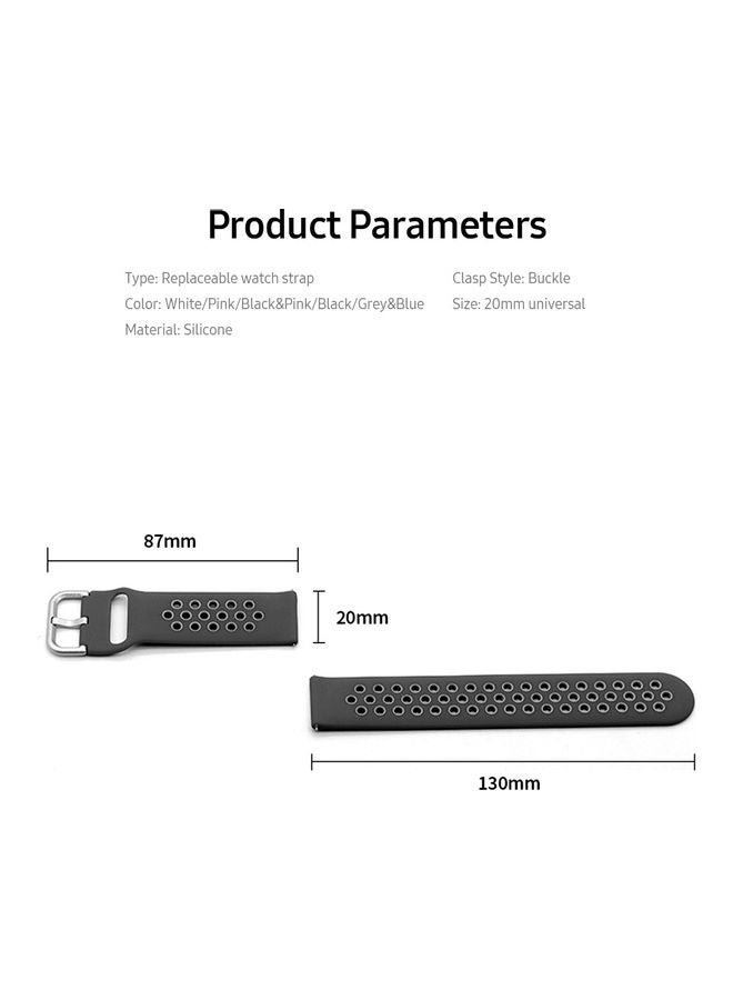 Replacement Band For Smartwatch Black/Pink - Image 4