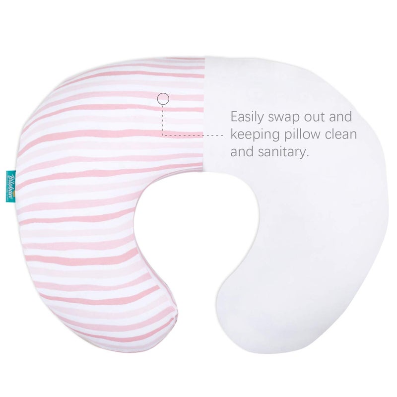 Biloban Nursing Pillow Cover 2 Pack for Boppy Pillow 100% Stretchy Cotton Large Zipper Super Soft & Breathable Infant Support Breastfeeding Cover for Moms or Little Girl Gifts - Image 4