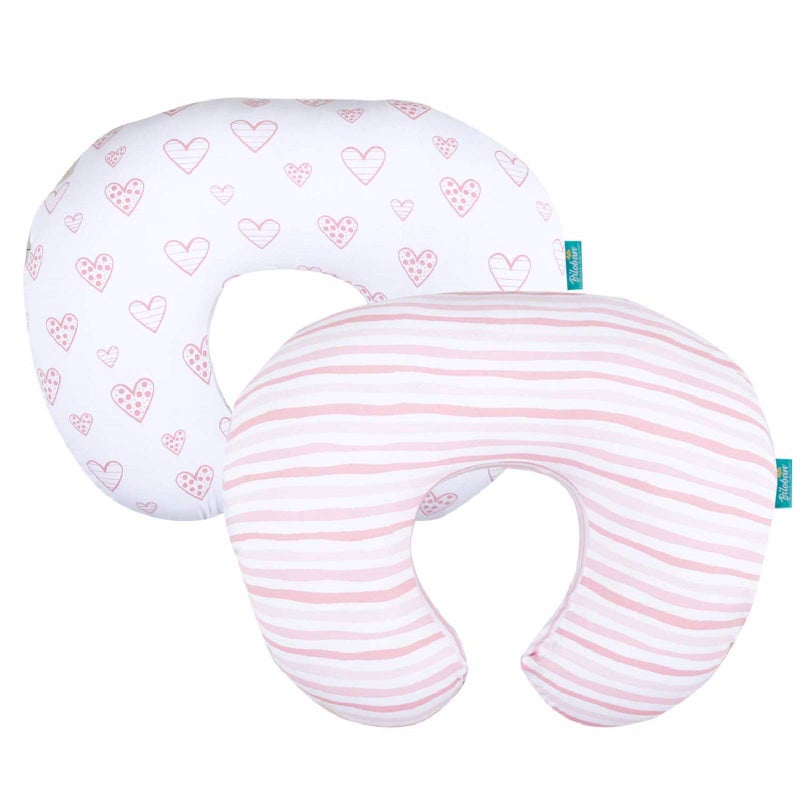 Biloban Nursing Pillow Cover 2 Pack for Boppy Pillow 100% Stretchy Cotton Large Zipper Super Soft & Breathable Infant Support Breastfeeding Cover for Moms or Little Girl Gifts - Image 1