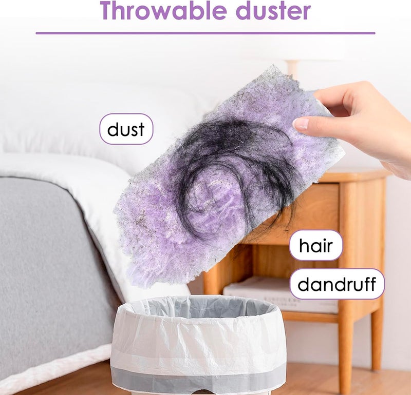 BRUVISH 50 Count Duster Refills Compatible with Swiffer Dusters, 360° Soft Multi-Surface Duster Replacement Kit with 1 Extra Handle, Disposable Dust Removal Brush Heads for Electronics Furniture, Car interior - Image 5