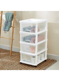 KEVIN 4 Tier Drawer Set With Wheels 44X34X77 Cm  - Image 1