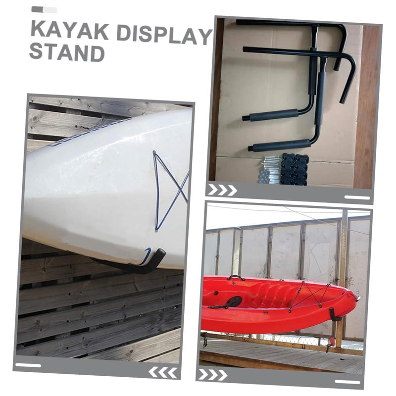 2 Sets Wall Mount Kayak Rack Heavy Duty Folding Canoe Holder for Garage Home Storage - Image 4