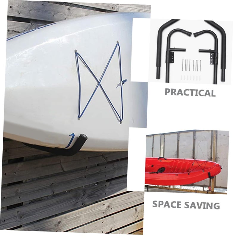 2 Sets Wall Mount Kayak Rack Heavy Duty Folding Canoe Holder for Garage Home Storage - Image 3
