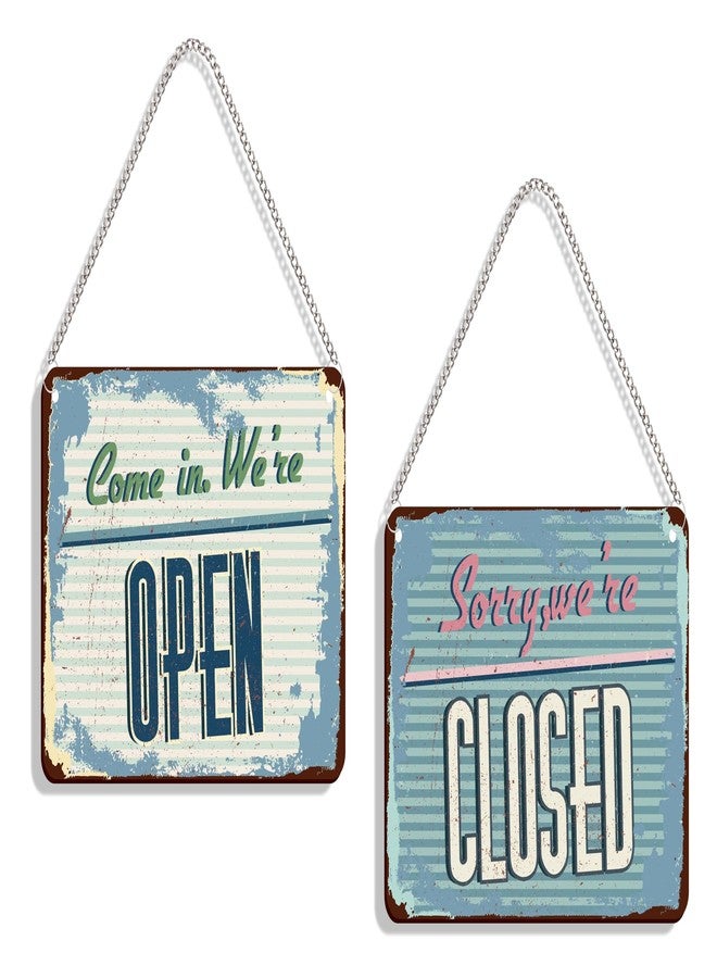 DELWOR Vintage Open Closed Sign Bord For Shop | Door Hangign Decor | Open Closed Board - Image 1