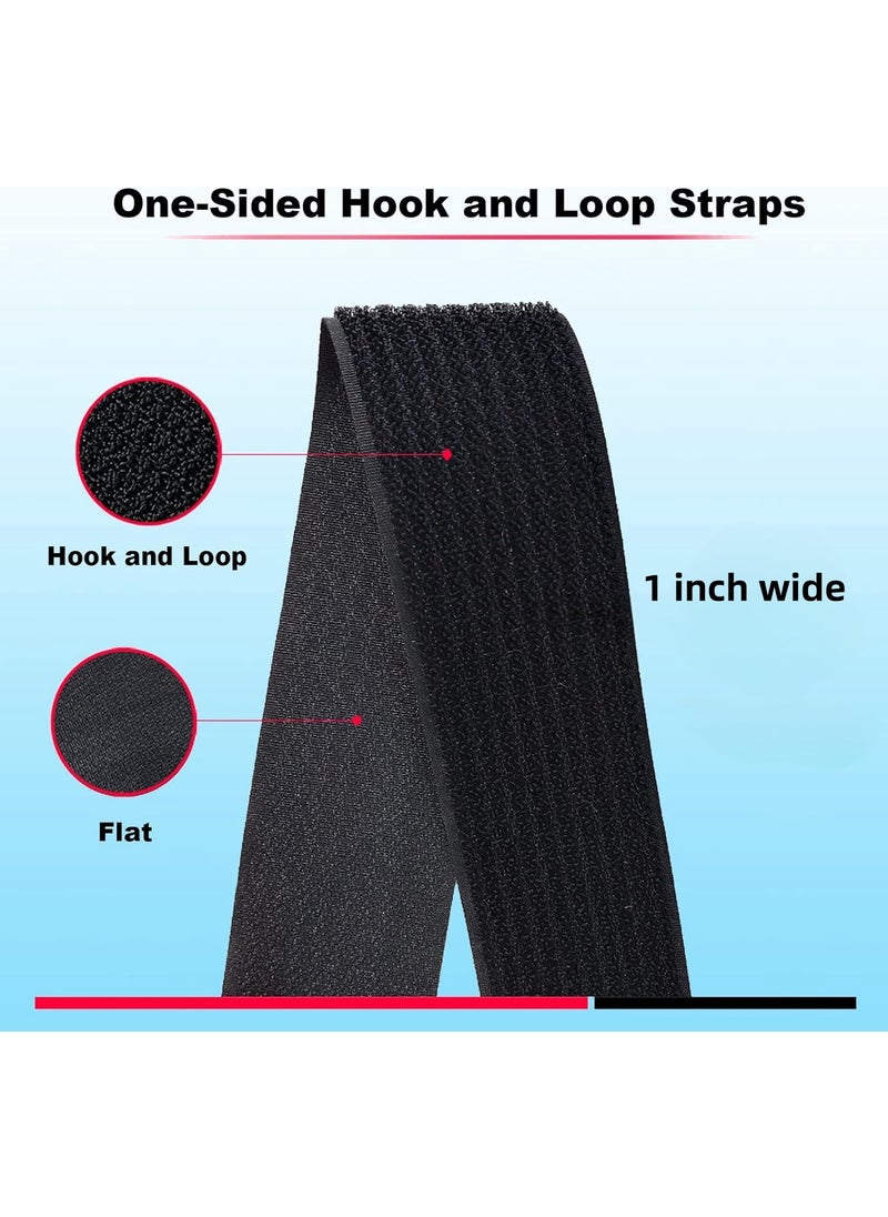 Jumpso 16Ft 1 inch Wide Cable Straps with 15 Buckles Reusable Heavy Duty Hook and Loop Straps Adjustable Straps for Home Office Desk Wire Cord Wraps Cable Management Storage Straps Black  - Image 3