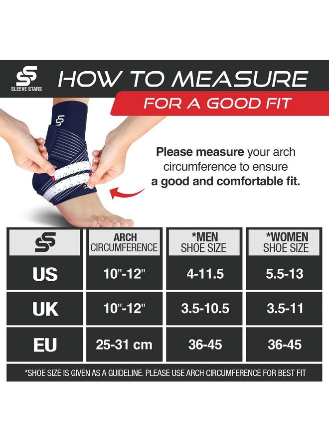 SS SLEEVE STARS Sleeve Stars Ankle Brace for Sprained Ankle, Plantar Fasciitis Relief Ankle Support for Women, Ankle Compression Sleeve w/ Strap (Single/Navy Blue)  - Image 5