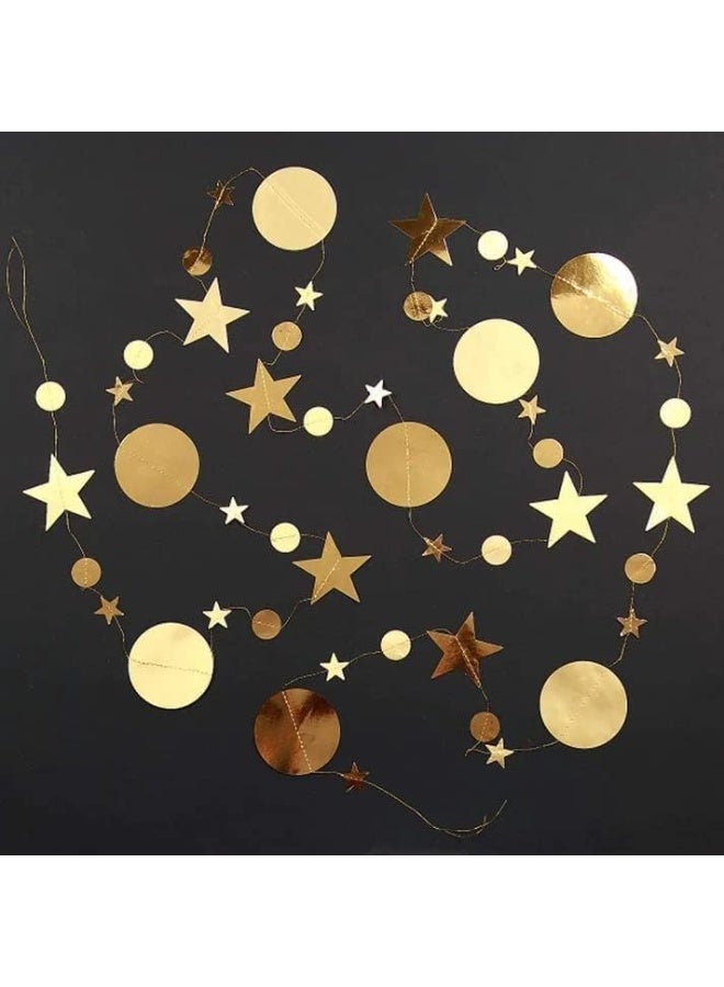 Gold Star Garland Decorations – 4 Pack 52Ft Hanging Star Streamer Banner – Twinkle Little Bunting for Birthday, Baby Shower, Wedding, Graduation, Christmas, New Year, Ramadan, Backdrop Decor - Image 2