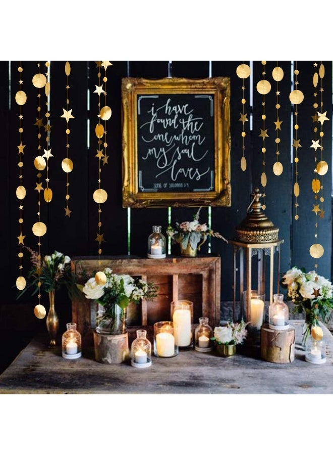 Gold Star Garland Decorations – 4 Pack 52Ft Hanging Star Streamer Banner – Twinkle Little Bunting for Birthday, Baby Shower, Wedding, Graduation, Christmas, New Year, Ramadan, Backdrop Decor - Image 5