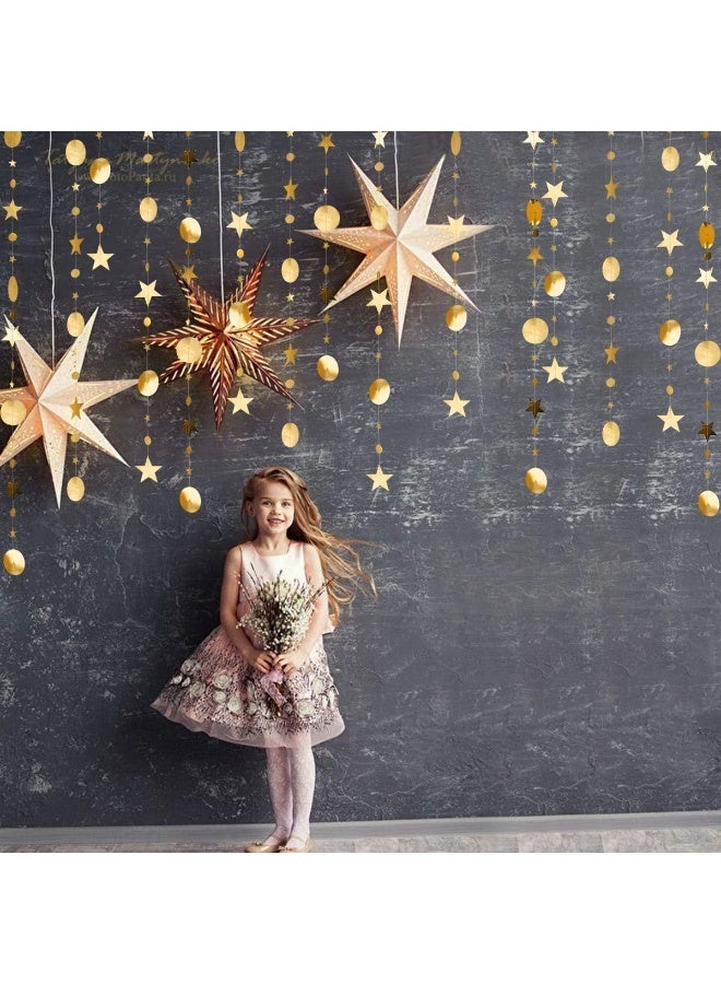 Gold Star Garland Decorations – 4 Pack 52Ft Hanging Star Streamer Banner – Twinkle Little Bunting for Birthday, Baby Shower, Wedding, Graduation, Christmas, New Year, Ramadan, Backdrop Decor - Image 4