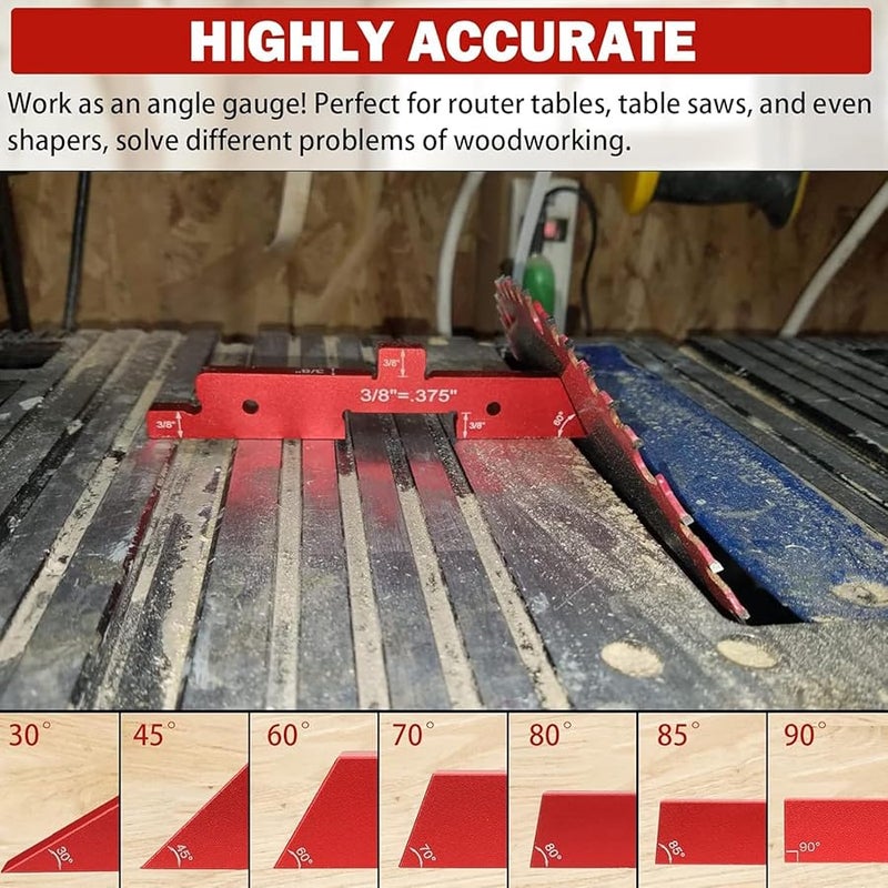 7 قطع من كتل إعداد النجارة الحمراء مجموعة ارتفاع أدوات قياس دقيقة قابلة للتعديل - Image 4