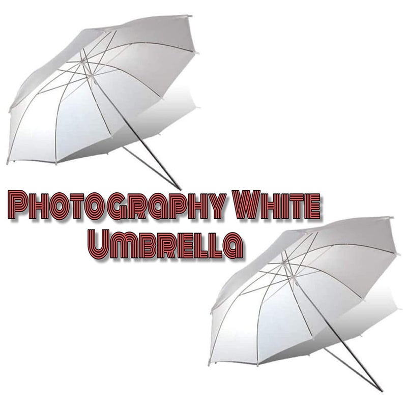 VEEPRO (2pcs.) Professional Big White Umbrella Regular 36inch/91cm for Photography Studio LED Video Studio Light Flash Camera Flash Video Light Stand Umbrella-2pcs. - Image 1