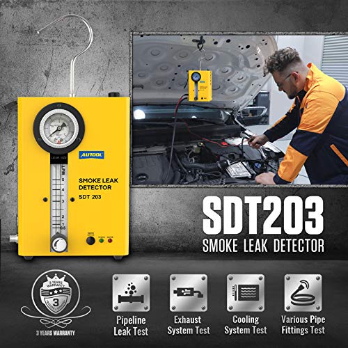 Autool Automotive Smoke Machine, EVAP System Smoke Leak Detector with Air Pump/Flow Indicator/Pressure Gauge for All DC12V Vehicles - Image 2