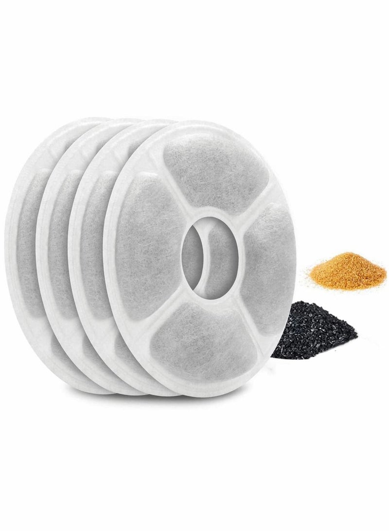 Y&D Pet Fountain Filters, 4 Pack Triple Filtration System Cat Filter Replacement Cotton Activated Carbon For 84 Oz / 2.5 L Automatic Flower Water Dispenser  - Image 1